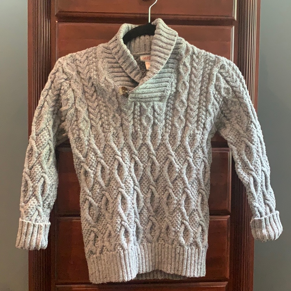 Rich Gray Collared Cat & Jack Boy’s Sweater Sz8/10